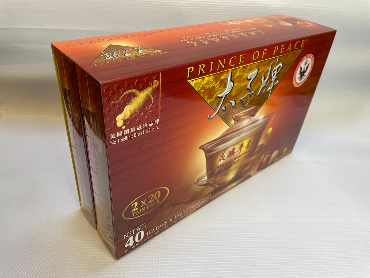 Prince of Peace American Ginseng Root Tea  美国花旗茶包 (2 boxes X 20 Tea Bags)